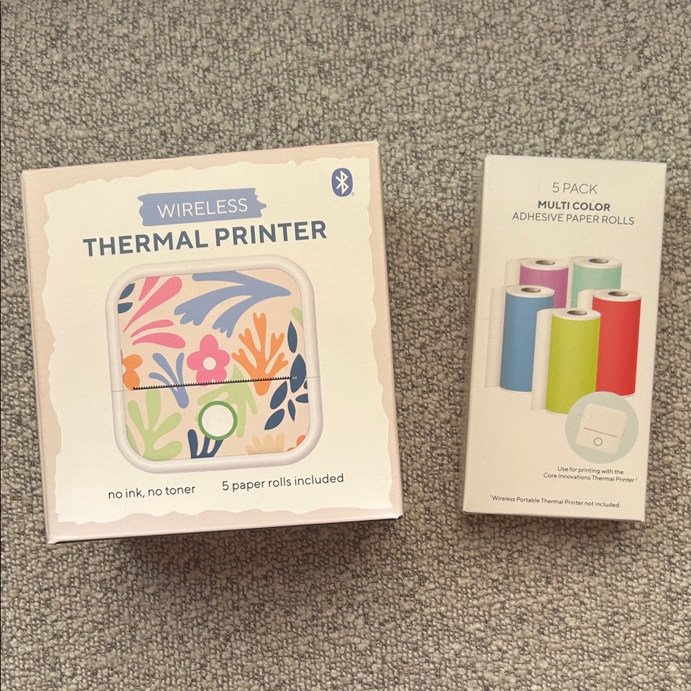 Wireless Thermal Printer w 5 pk. Multi Color Paper